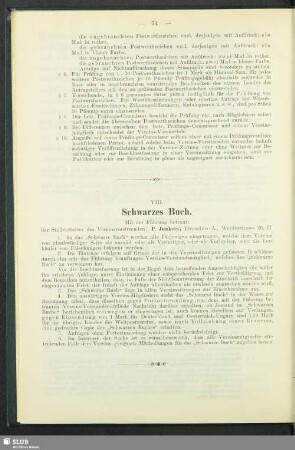 VIII. Schwarzes Buch