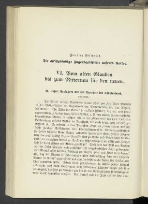 Zweiter Abschnitt. Die christgläubige Jugendgeschichte unseres Volkes