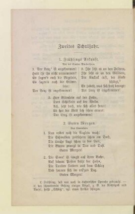 Zweites Schuljahr.