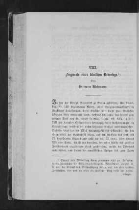 VIII. Fragmente eines dänischen Nekrologs.