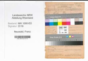 Entnazifizierung Franz Neuwald, geb. 14.08.1902 (Reichsbahnsekretaer)