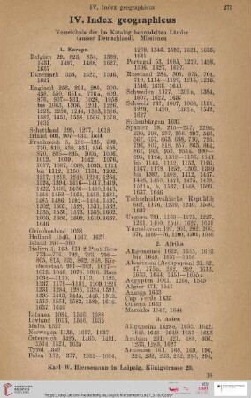 IV. Index geographicus