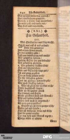 (XXI.) Für Gesundheit.
