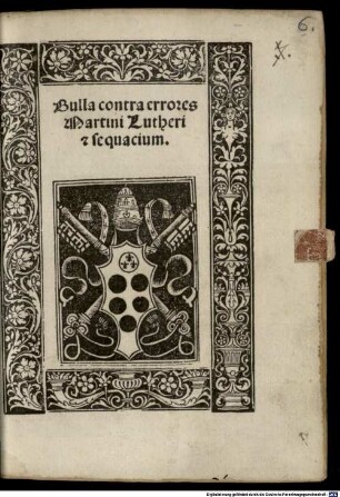 Bulla contra errores Martini Lutheri [et] sequacium