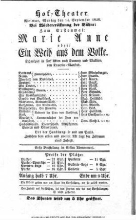 Marie Anne, oder: Ein Weib aus dem Volke
