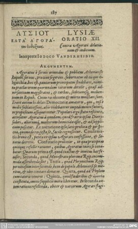 [Oratio XII. Contra Agorati delationem & judicium]