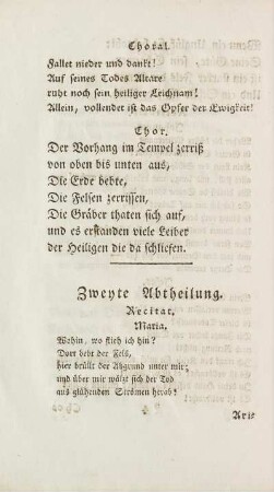 Zweyte Abtheilung
