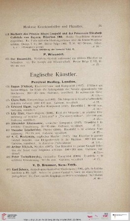 Englische Künstler (Nr. 476 - 485)