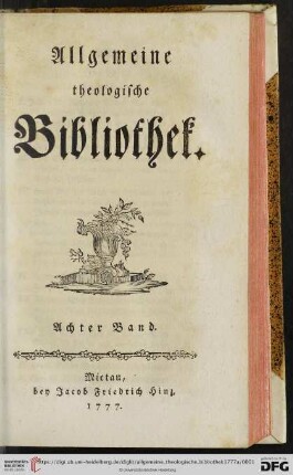 8: Allgemeine theologische Bibliothek
