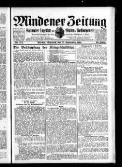 Mindener Zeitung : nationales Tageblatt für Minden u. Nachbargebiete : General-Anzeiger für den nördl. Reg.-Bezirk Minden