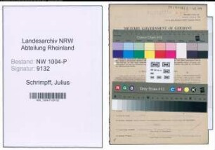 Entnazifizierung Julius Schrimpff , geb. 29.08.1889 (Direktor)