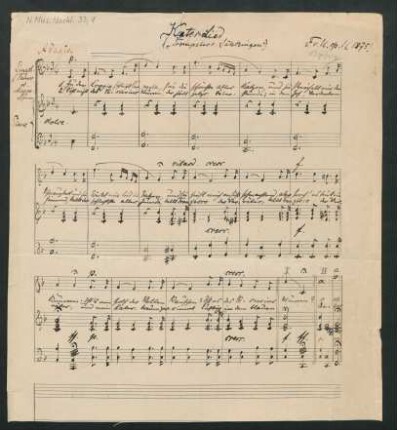 Katerlied; V, pf; F-Dur; op.1