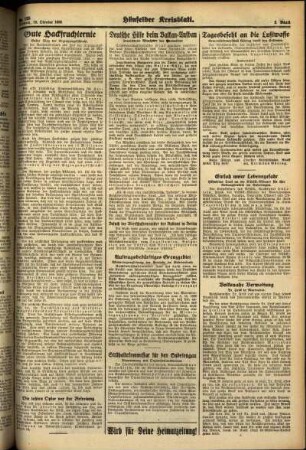 Zweite Ausgabe vom Mittwoch, den 19. Oktober 1938.