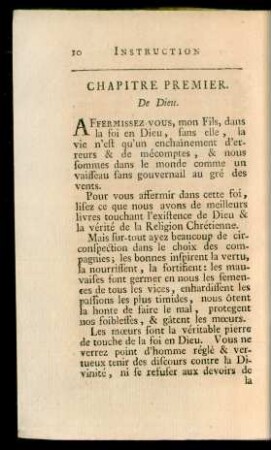 Chapitre Premier. De Dieu