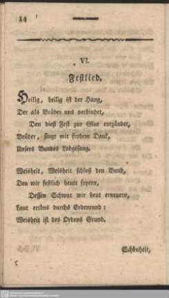 VI. Festlied