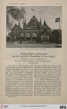 Skandinavisches Kunstgewerbe auf der nordischen Ausstellung in Kopenhagen
