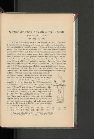 Nachtrag der letzten Abhandlung von C. Schall.