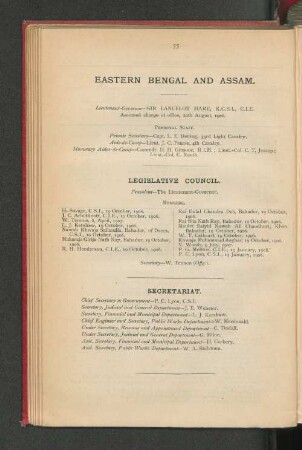 Eastern Bengal And Assam.