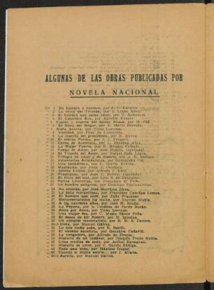 Algunas de las obras publicadas por Novela Nacional