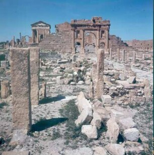 Dougga (antiker Name: Thugga). Ruinen der antiken Stadt, 1977