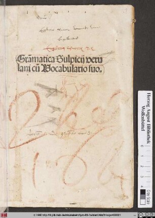 Gra[m]matica Sulpicij verulani cu[m] Vocabulario suo.