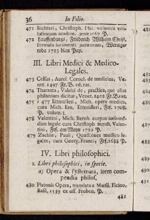 III. Libri Medici & Medico-Legales.