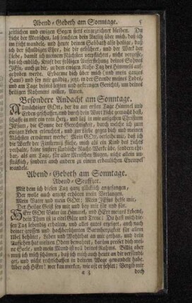 Abend-Gebeth am Sonntage.