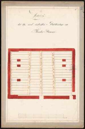 Schauspielhaus auf dem Gendarmenmarkt, Berlin: Bühnenhaus: Grundriss, unterste Balkenlage