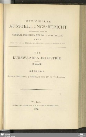 Gruppe 10, Sect. 1/6: Arbeiten aus Meerschaum, Schildpatt u.s.w., Stöcke und Peitschen : Bericht