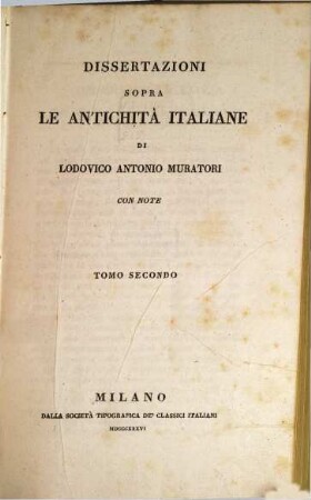Dissertazioni sopra le antichita italiane : con note, 2