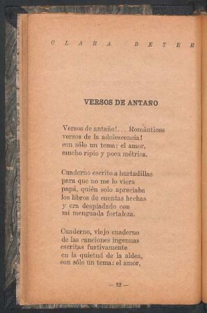 Versos de antaño