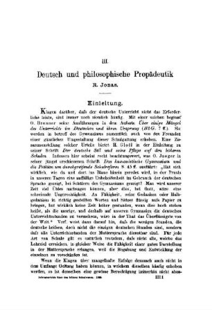 Deutsch und philosophische Propädeutik