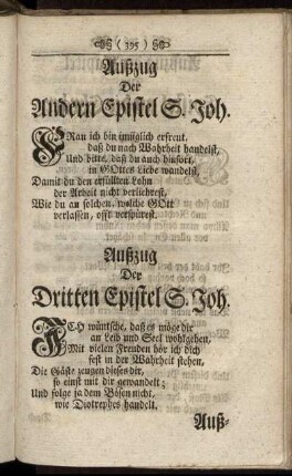 Außzug Der Andern Epistel S. Joh.