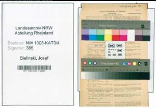 Entnazifizierung Josef Bielinski , geb. 25.10.1903 (Dentist)