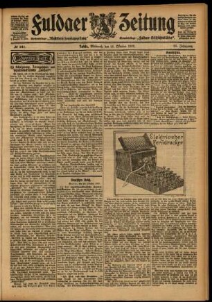 Zweite Ausgabe vom Mittwoch, den 21. Oktober 1903.