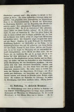 Dr. Heinrich Stephani : [Nekrolog]
