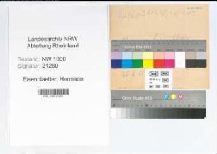 Entnazifizierung Hermann Eisenblaetter, geb. 29.07.1905 ()