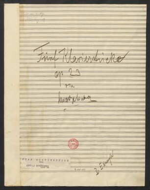 5 Klavierstücke; pf; op. 23