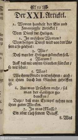 Der XXI. Artickel