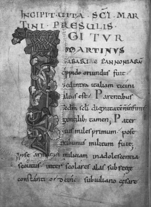 Vita Sancti Martini — Initiale I(gitur), Folio 5verso