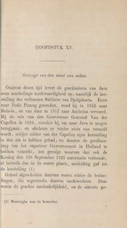 Hoofdstuk XV. Overzigt van den staat van zaken