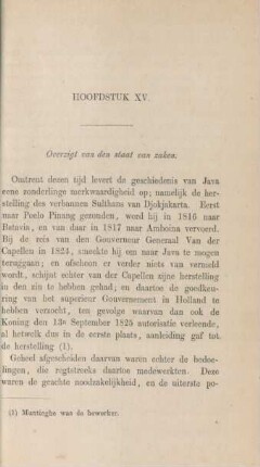 Hoofdstuk XV. Overzigt van den staat van zaken