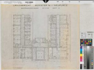 Münster, Landgericht, Neuplatz, Kellergeschoss, Bestandszeichnung, Blatt 2