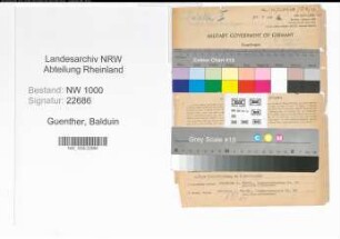Entnazifizierung Balduin Guenther, geb. 01.02.1911 (Angest.)