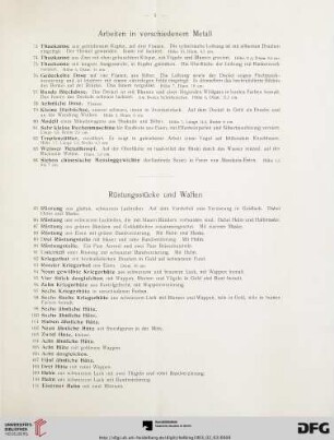Rüstungsstücke und Waffen (Nr. 85-175)