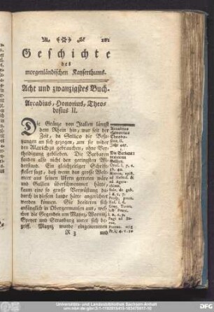Acht und zwanzigstes Buch. Arcadius, Honorius, Theodosius II.