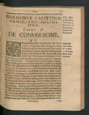 Caput V. De Conversione.