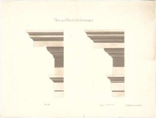 Fischer, Theodor; Studienarbeiten - Tür - u. Fensterbekrönungen (Ansichten)