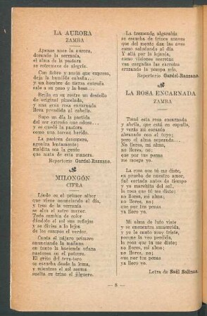 La aurora : Zamba