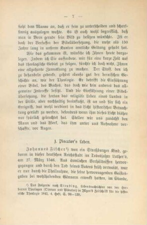 1. Piscators Leben